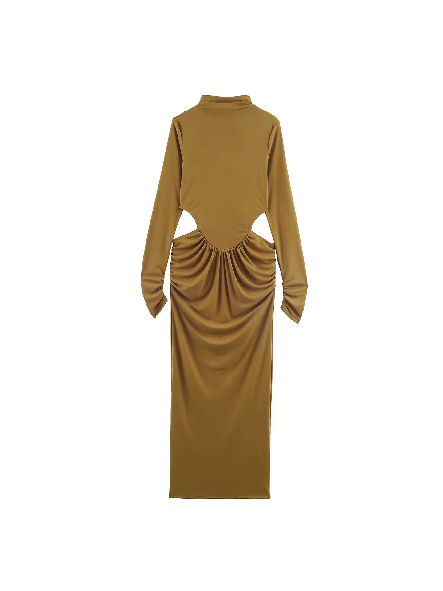 

Withered Spring New Women's High Neck Hanging Opening Design Elegant Midi Dress For Women