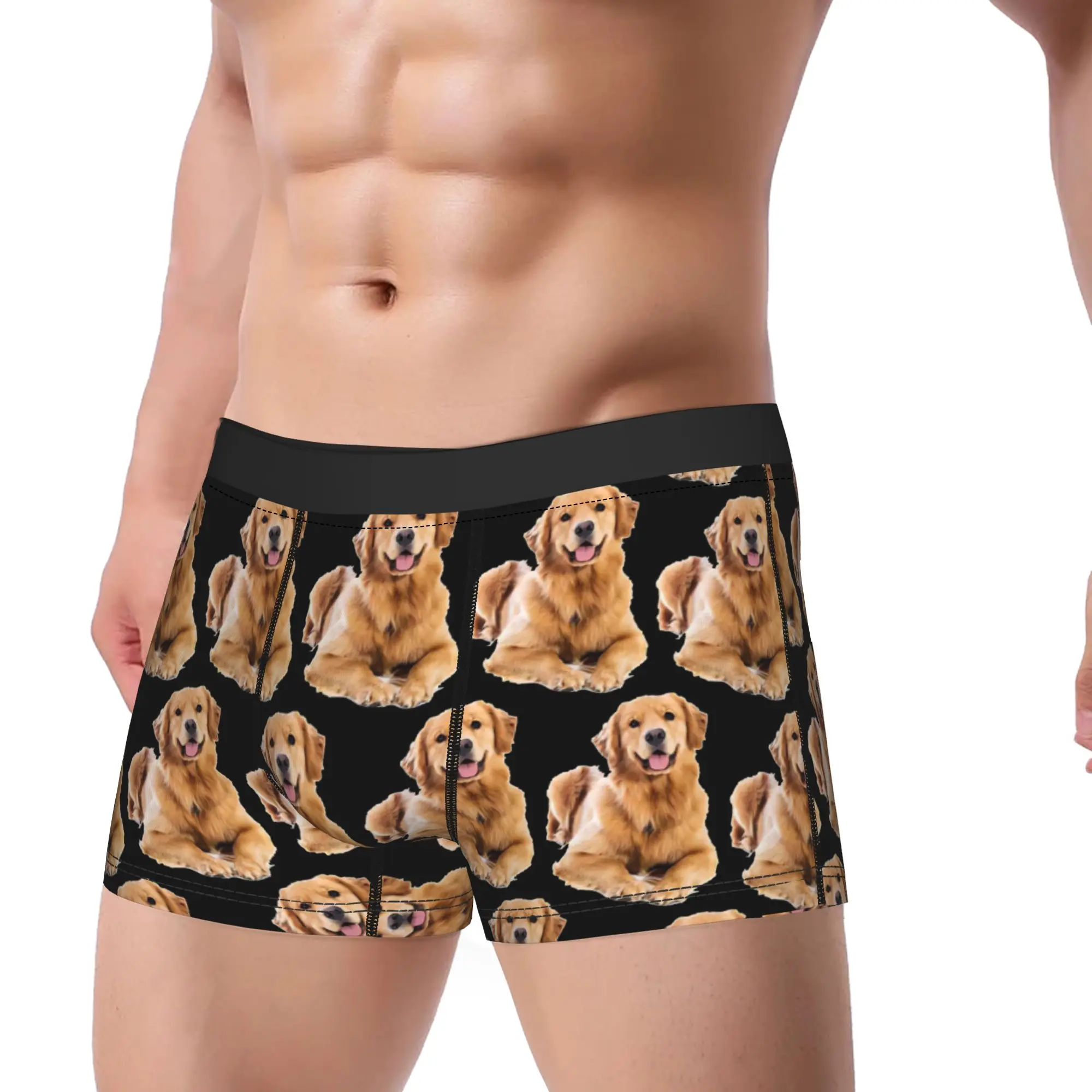We Love Golden Retriever Underwear  Classic Panties Printing Boxer Brief For Men Pouch Plus Size Boxershorts
