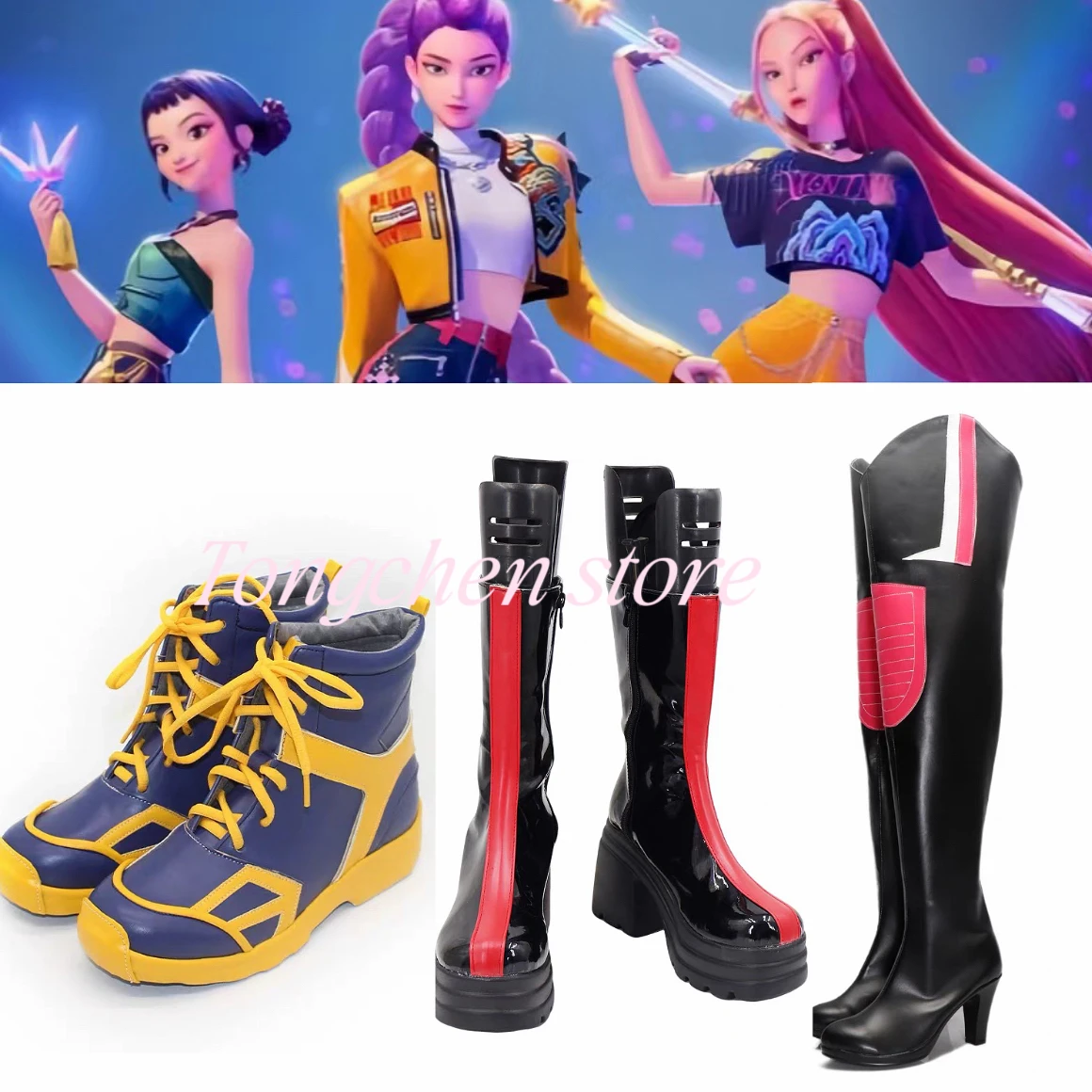 

K-Pop Demon Hunters Zoey Rumi Mira Cosplay Boots Halloween Costume Accessories Props Made