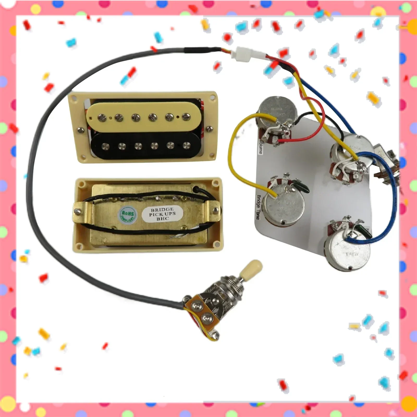 

Hot Sale-Humbucker Pickups Set Electric Guitar PickupsWiring Harness For Guitar Parts