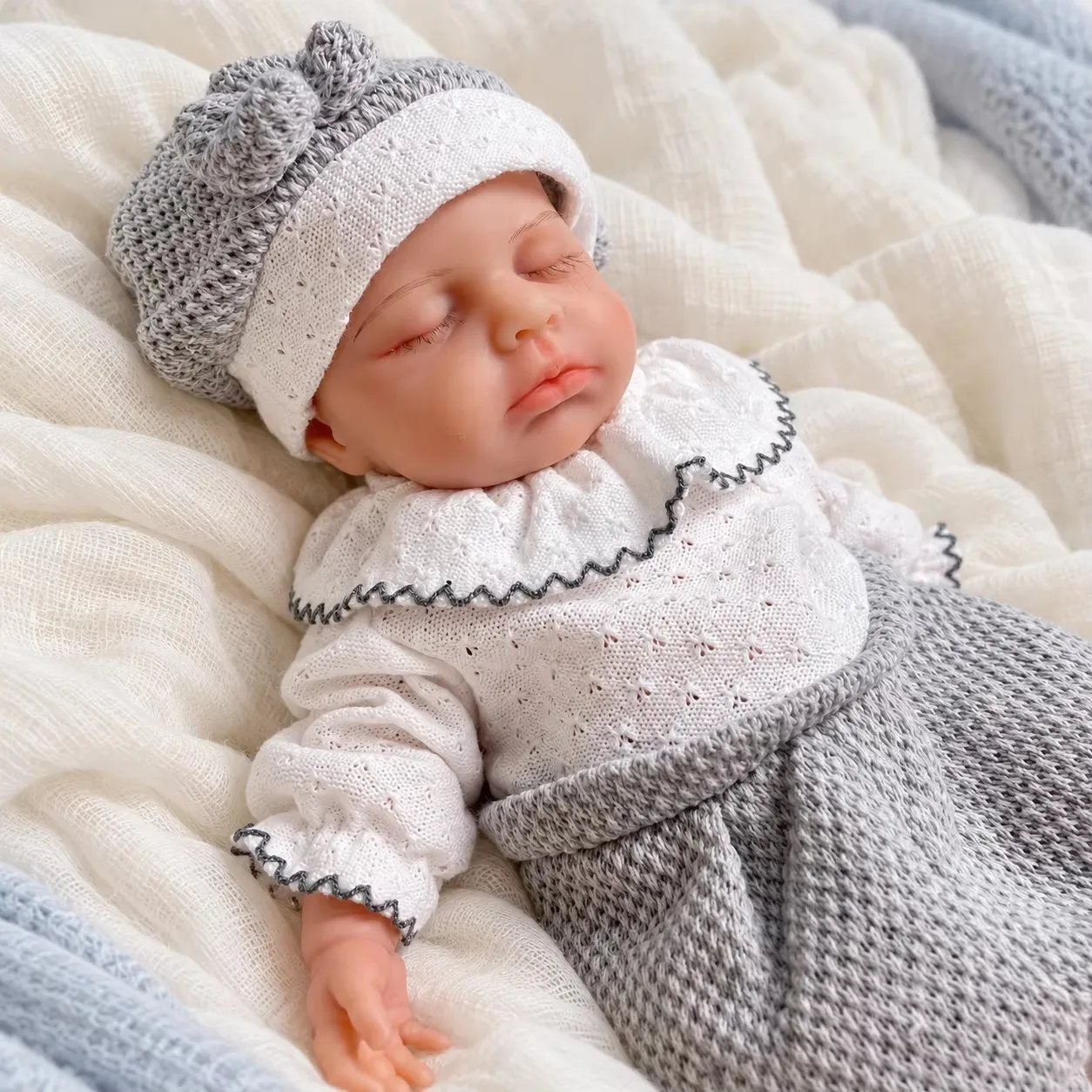 33cm Reborn Baby Boy Doll Full Body Silicone Soft Realistic Hand-Painted Skin for Adult Collectors Birthday Gift Home Display