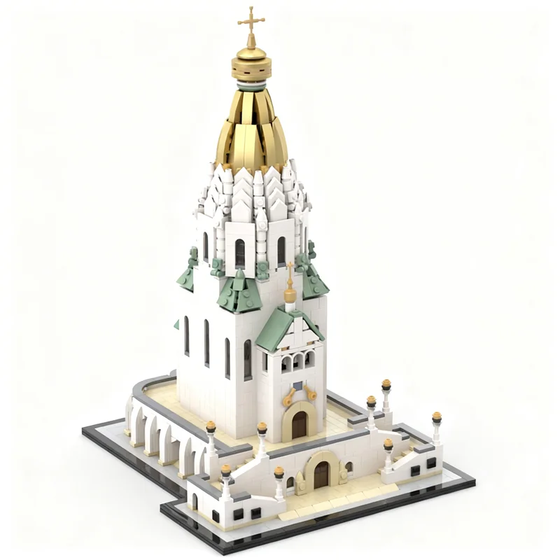 2222pcs MOC Russian Memorial Church Leipzig Model Building Blocks Toys Architecture Christmas Gifts Kids Creative Idea Brick