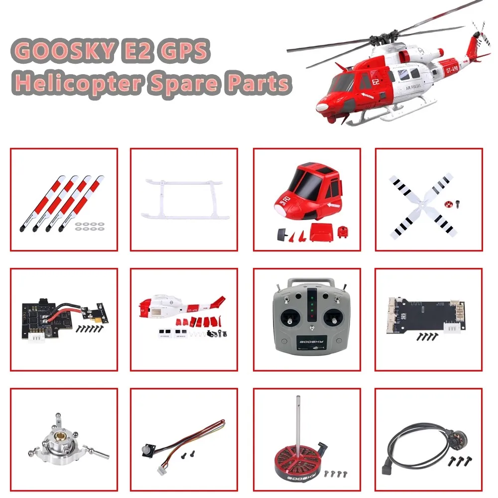 GOOSKY E2 GPS UH-1Y Rescue Version RC Helicopter Parts Main and Tail Motor Tail Pipe Main Shaft Swing Arm Main Blade Clip Gasket