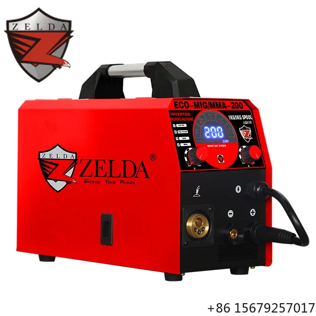 Zelda High-Grade 220V Portable Multifunction 4-in-1 MMA Mig Welder 200amp New Design Welding Machine