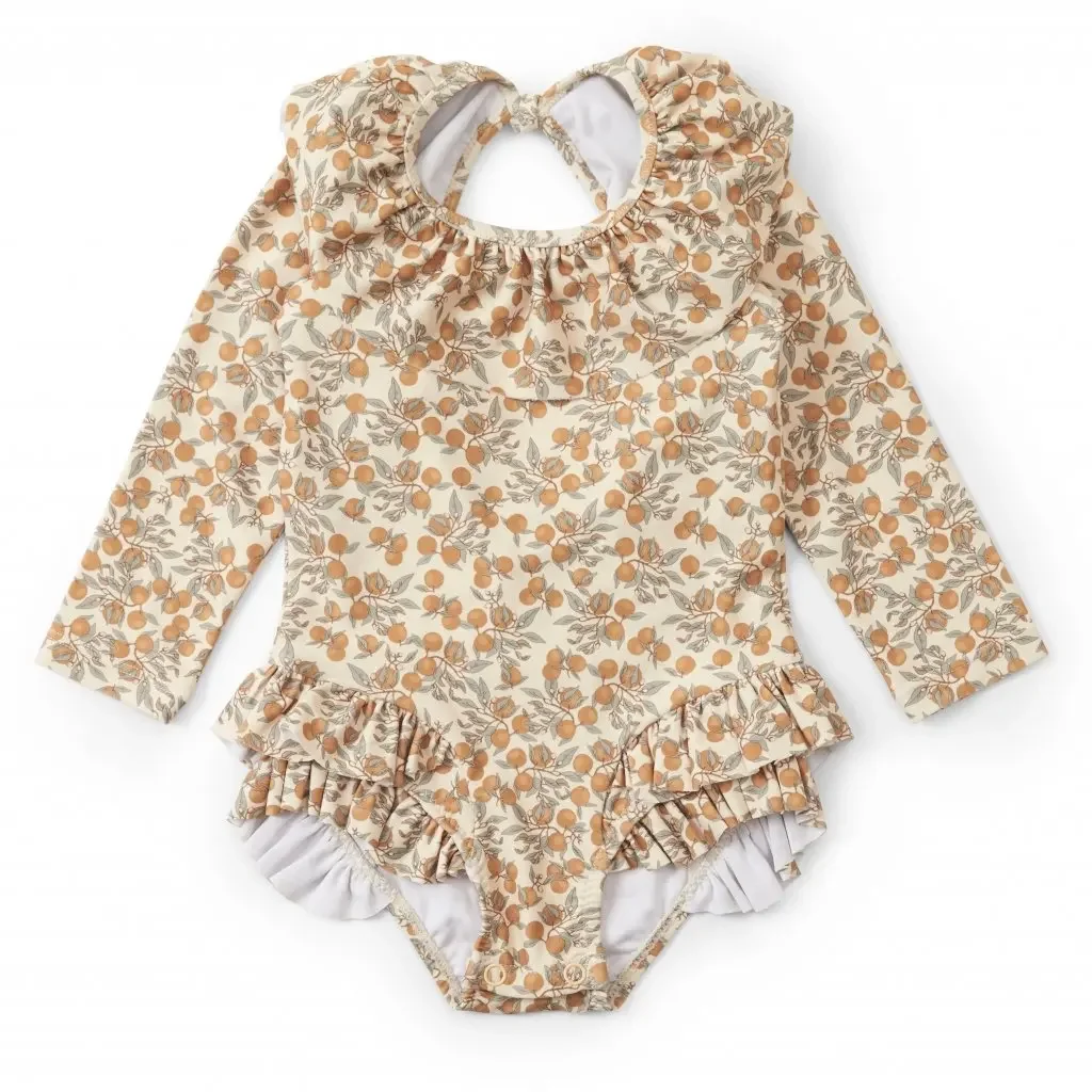 Brand KS Baby Girls Swimming Suit Wear Flower Children Kawaii BC Mr TAO Clothes Kids SwimWears Sister Brother Matching 18M-9Y