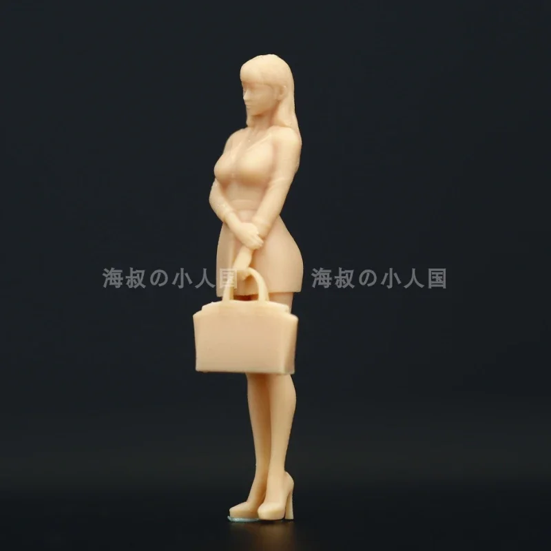 

Diorama Mini Figurine Toys 1/43 Office Female Secretary 3D Printed White Model Unpainted Miniature Scene DIY Figure Accessories