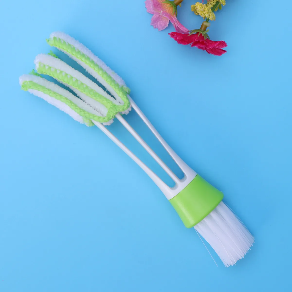 1Pcs Double Ended Mini Duster Air Vent Brush for Air Conditioner Computer Keyboard Dust Removal Tool Washable