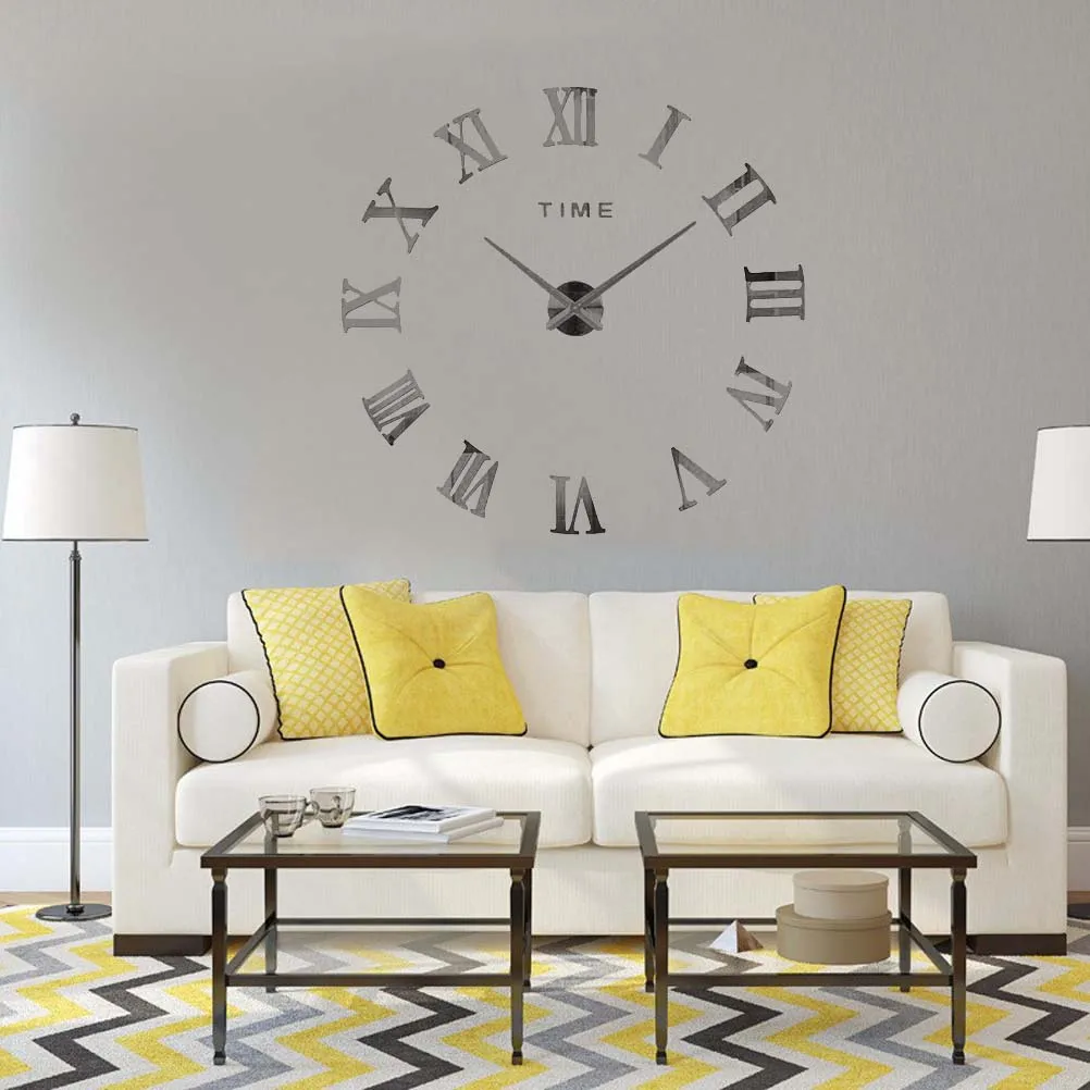 

Acrylic Mirror Wall Clock Oversized Large Silent Decorative Modern Creative Unique Design Premium Material for Family