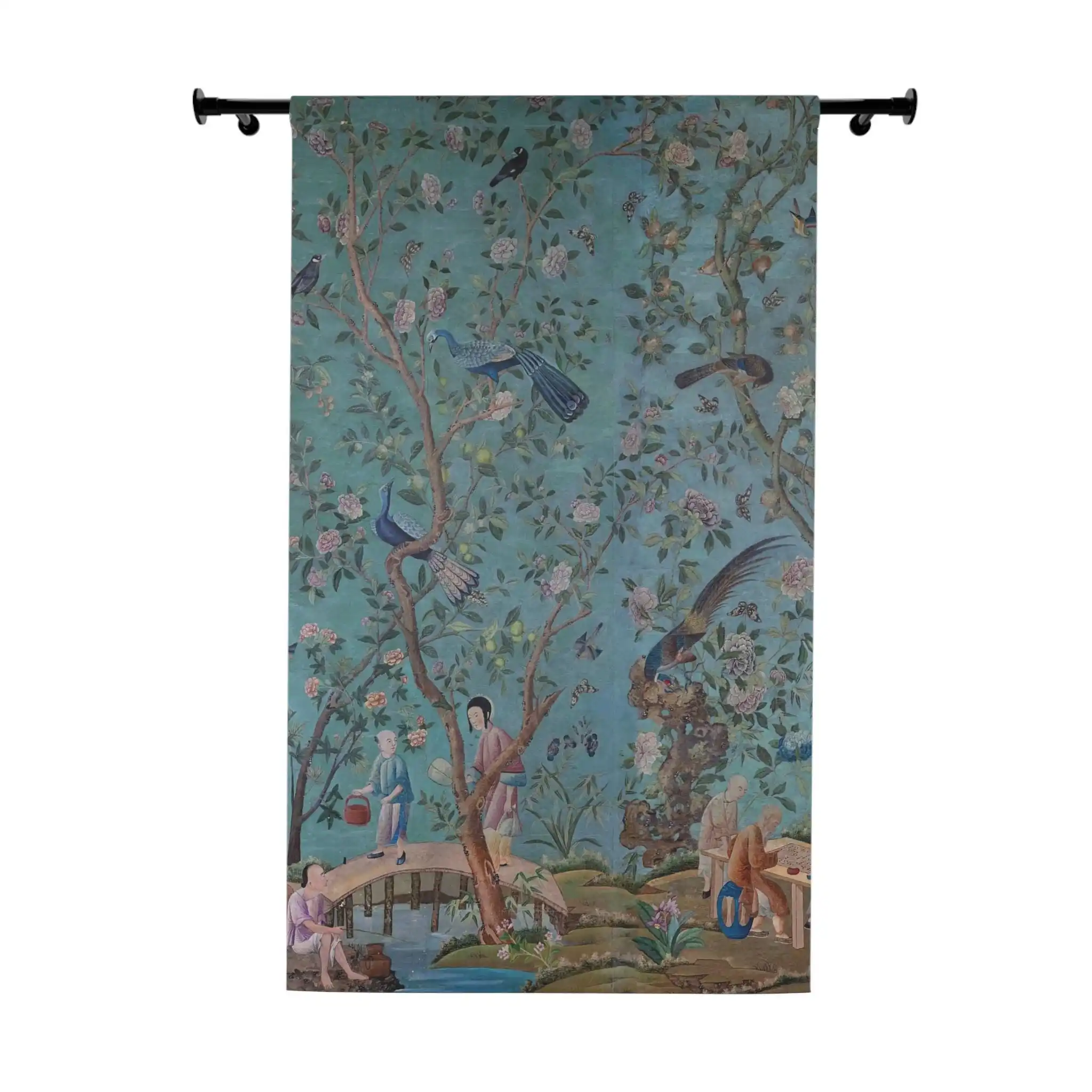 Vintage Floral Garden Curtain Pair for Living Room Home Decor Bohemian Style Window Treatment