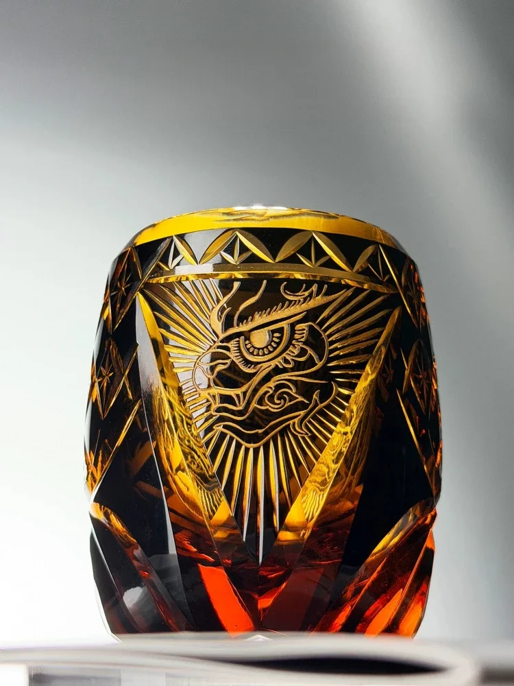 Firmament Dragon Crystal Whiskey Glasses Amber Majestic Totem Edo Kiriko Wine Glass Best Whisky Rock Cup For Men Dropshipping