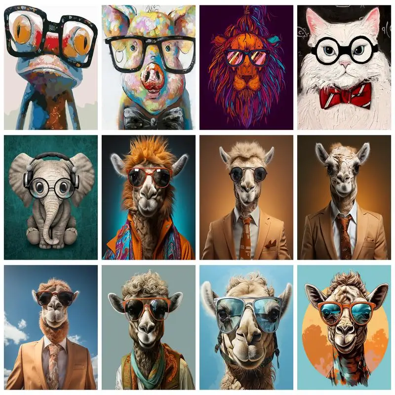 

RUOPOTY Frame Painting By Numbers Alpaca Animal Paint By Numbers On Canvas Diy Number Painting Scenery Home Decor Gift