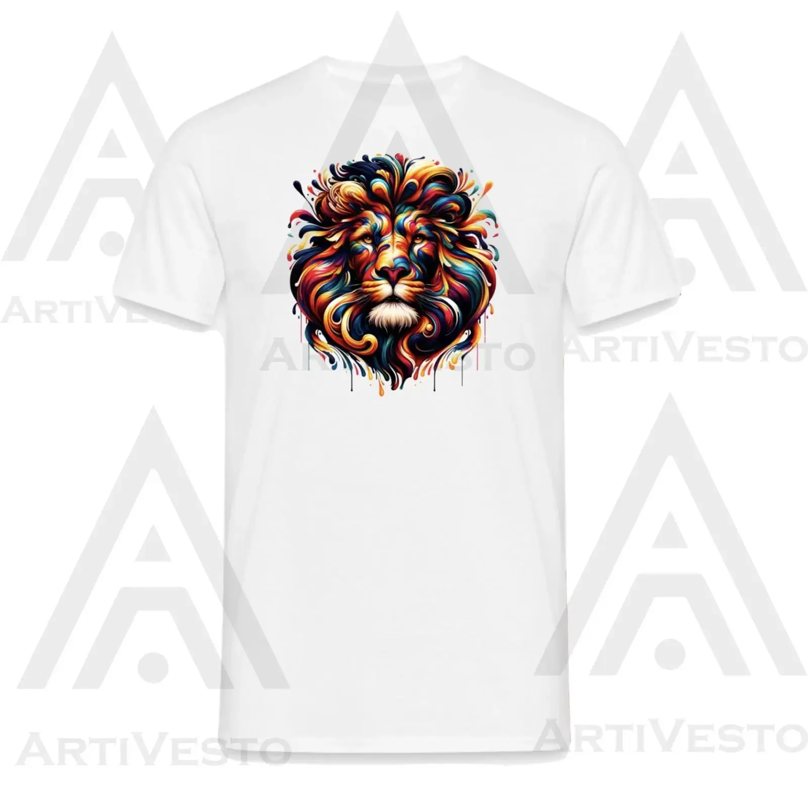 Regal Lion Art T Shirt Colorful Available in Various Colors vintage Washed Casual graphic Versatile Comfortable Stretched