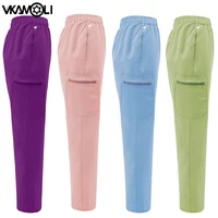 Pantalones quirúrgicos ajustados, pantalones exfoliantes de Color sólido, XS-XXL, uniformes de médico y enfermera, ropa de trabajo para quirófano