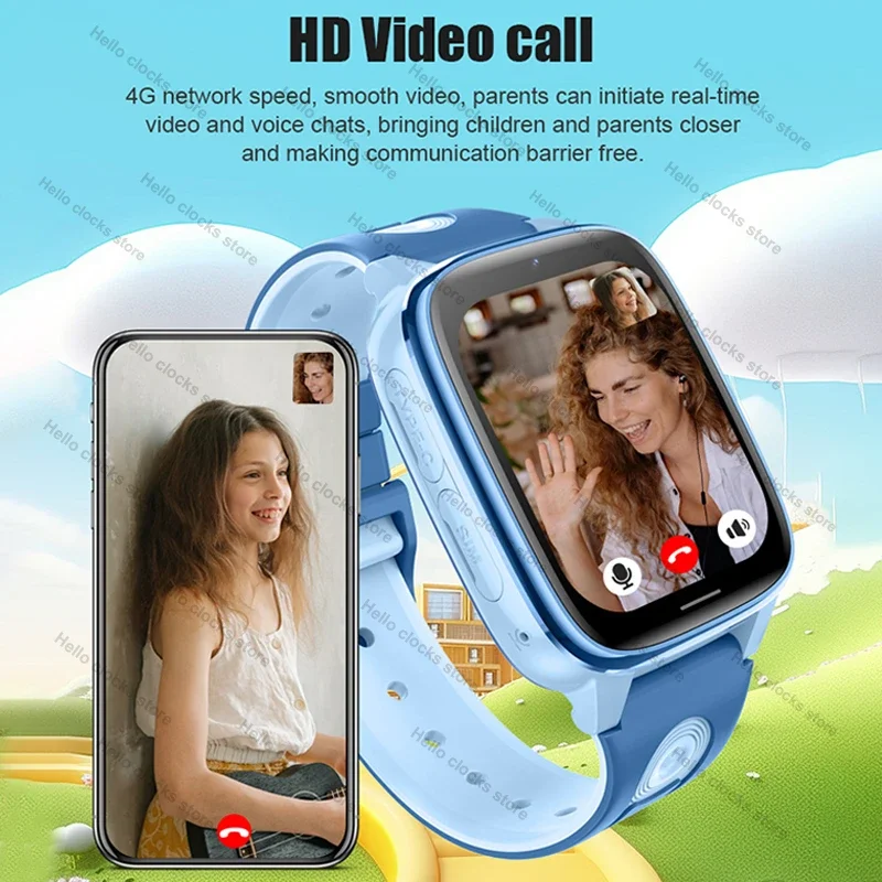 2025 New Kids Smart Watch 4G Video Call GPS LBS SOS SIM Camera 1.83