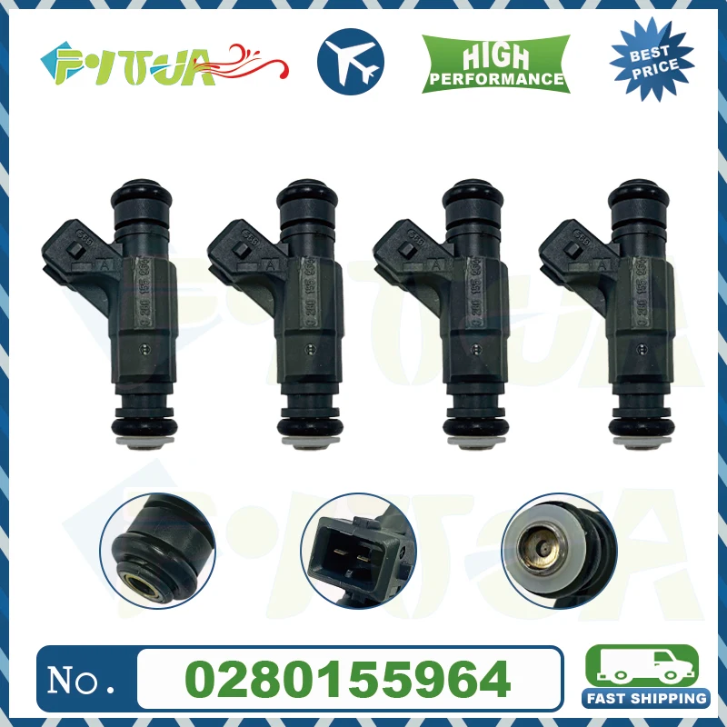 

4pcs Fuel injector 0280155964 for Suzuki Alto Chery QQ 3 Chang'an Star Hafei Injection Injectors Fuel System Replacement