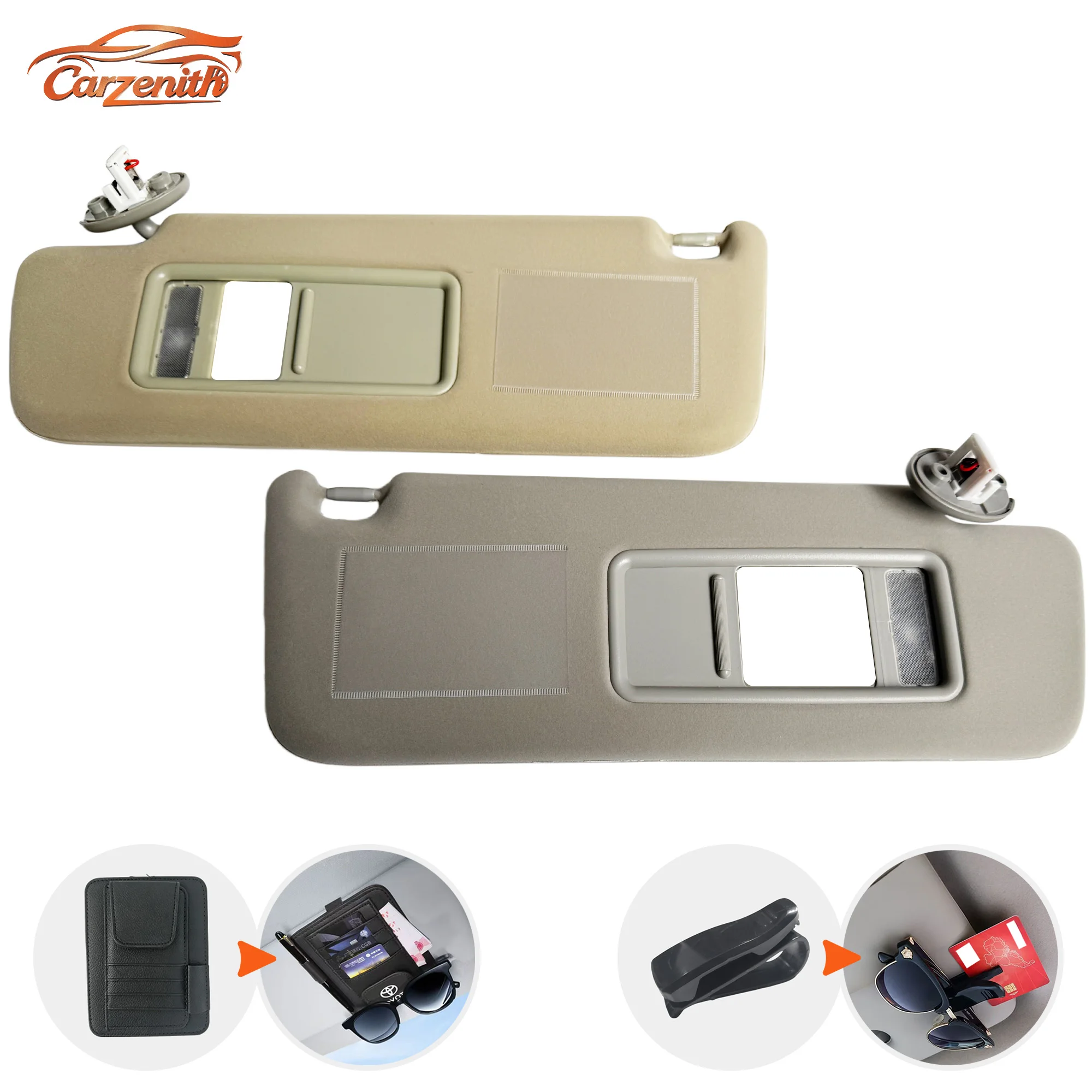 Carzenith Sun Visor For Toyota Land Cruiser Prado 120 Series J120 LC120 KDJ120 2002 2003 2004 2005 2006 2007 2008 2009 Sunvisor