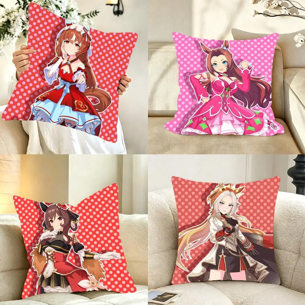Sporty Anime P-Pretty Derby Cushion Cover Bedroom bed reading backrest cushion Festive plush holiday Soft plush throw