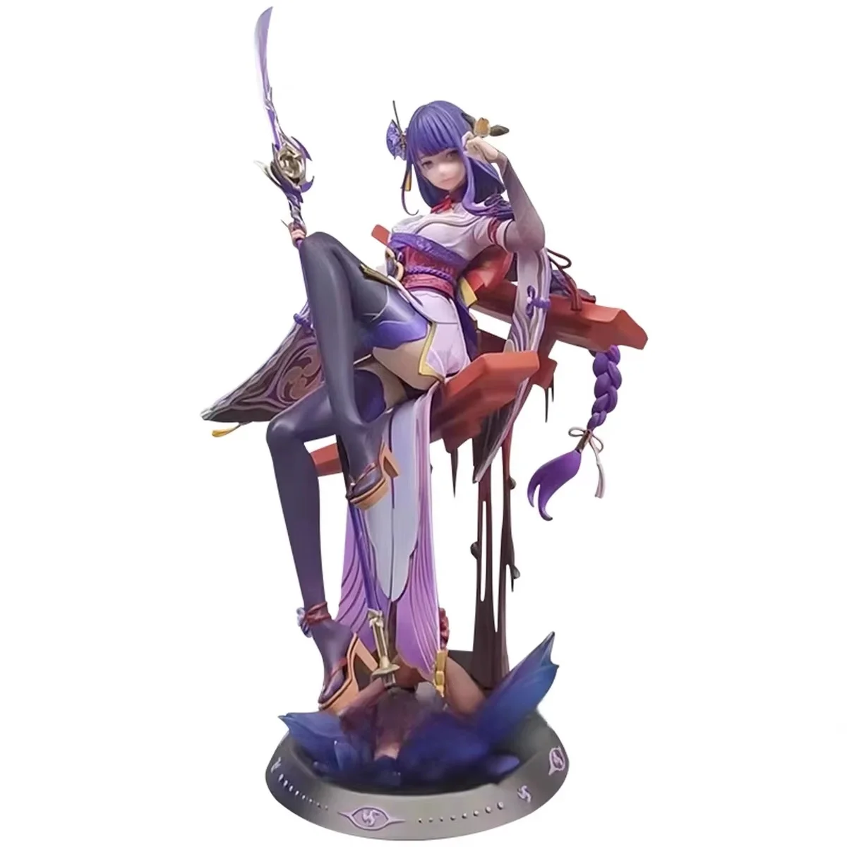 Raiden Shogun Yi Xin Jing Tu Garage Kit Anime Game Model Ornament Collectible Action Figure for Birthday Gifts