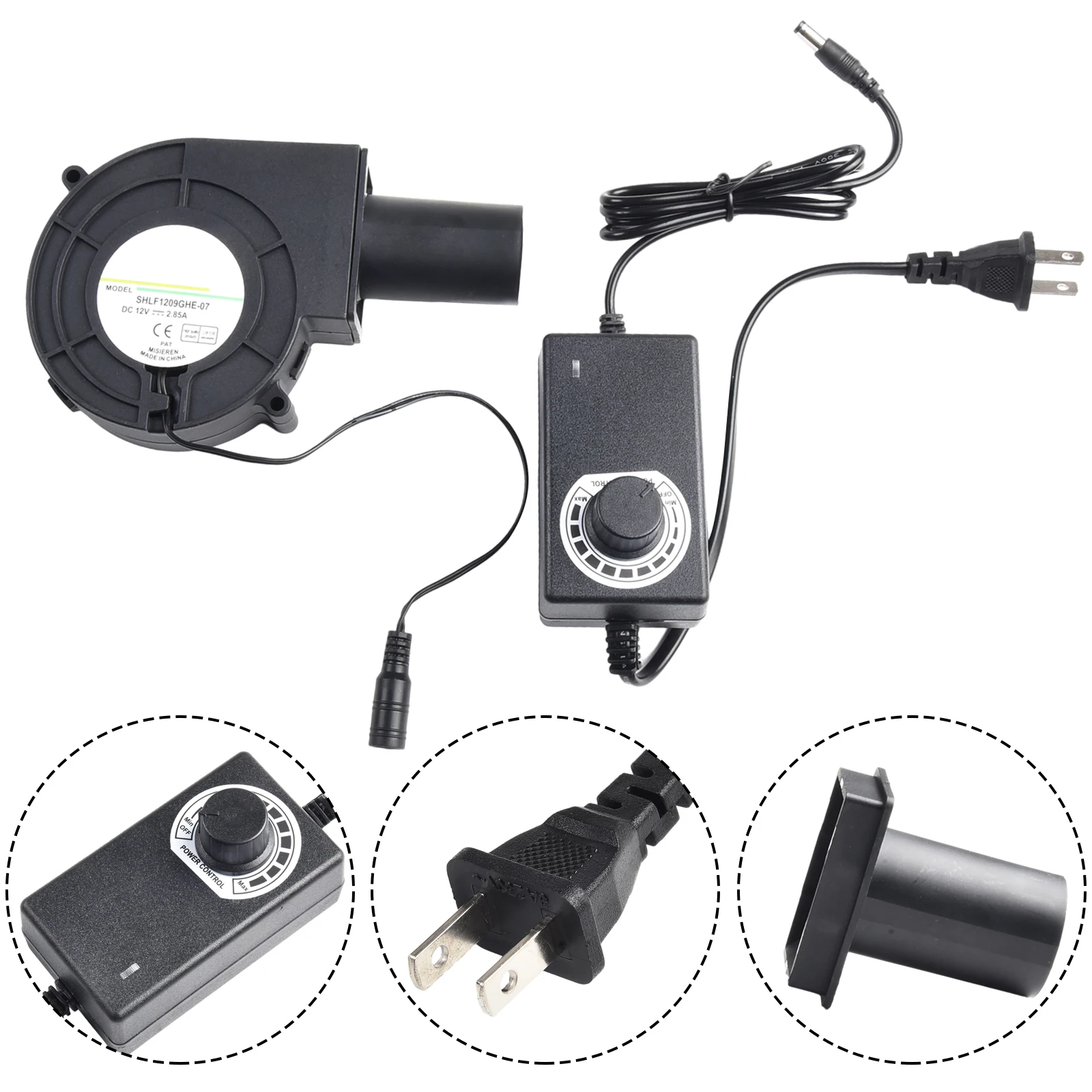 Blower Home 9733 Stove Adjustable Volume Double Ball Firewood High Manual Portable Powerful 12V 2. for 7a  Blower
