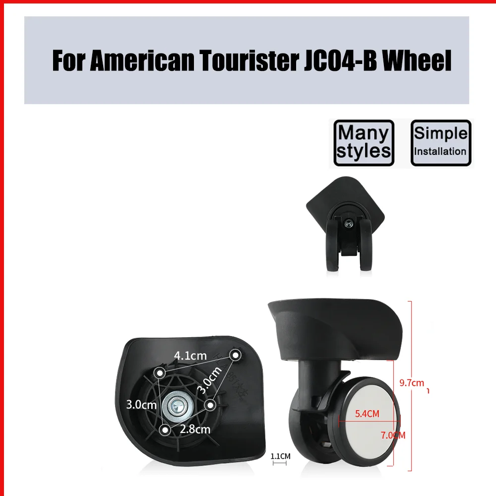 

For American Tourister JC04-B Trolley Case Wheel Pulley Sliding Casters Universal Luggage Wheel Silent Smooth Wear-resistant