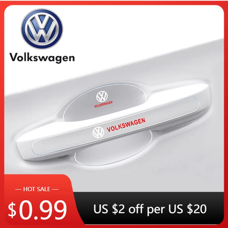 

Подстаканники, прозрачная защитная пленка для ручек автомобиля, наклейки на дверь автомобиля для Volkswagen GOLF Polo VW CADDY PASSAT JETTA