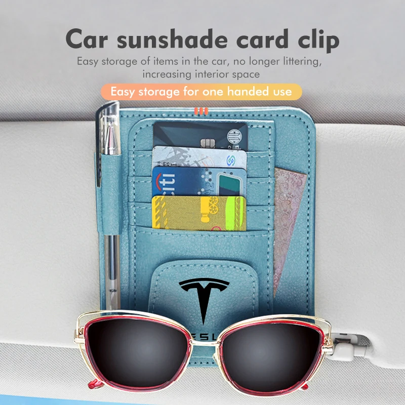 Car Sun Visor Storage Organizer Sun Glasses Holder Accessorie For Tesla Model Y 3 S X Roadster Bonina