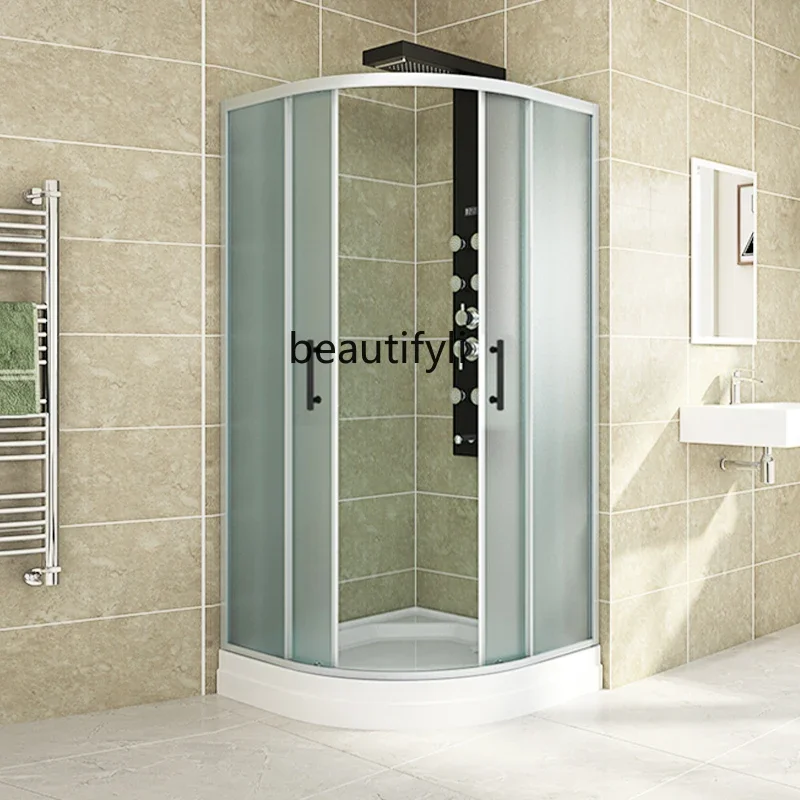 NQ Integral shower room partition is simple, bathroom arc fan with bottom basin bath screen indoor