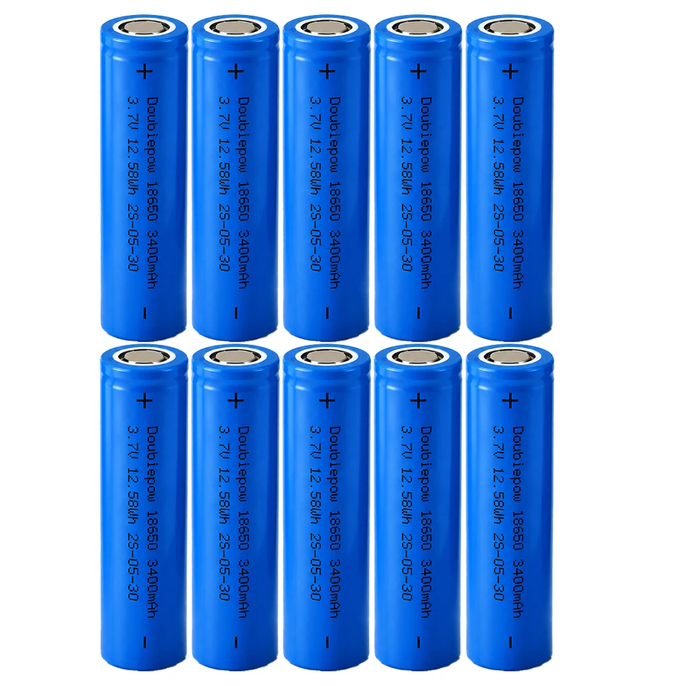 18650 Akku 3400mAh 3,7V Wiederaufladbare Li-Ionen-Lithium-Batterien mit flachem Anschluss für Taschenlampen, Spielzeug, Ventilatoren, Lautsprecher, elektronische Geräte – Detail 10
