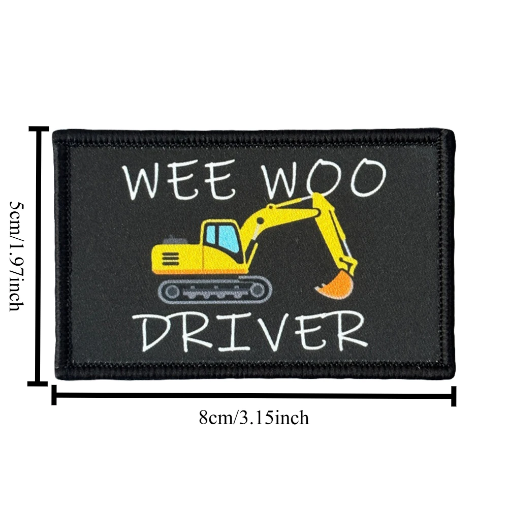 Parche táctico Wee Woo moral conductor excavadora con velcro - imagen 5