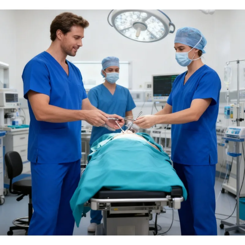 

Medical V-Neck Scrub Set Short Sleeve, Women's Fashion Uniform for Hospital & Vet Clinic