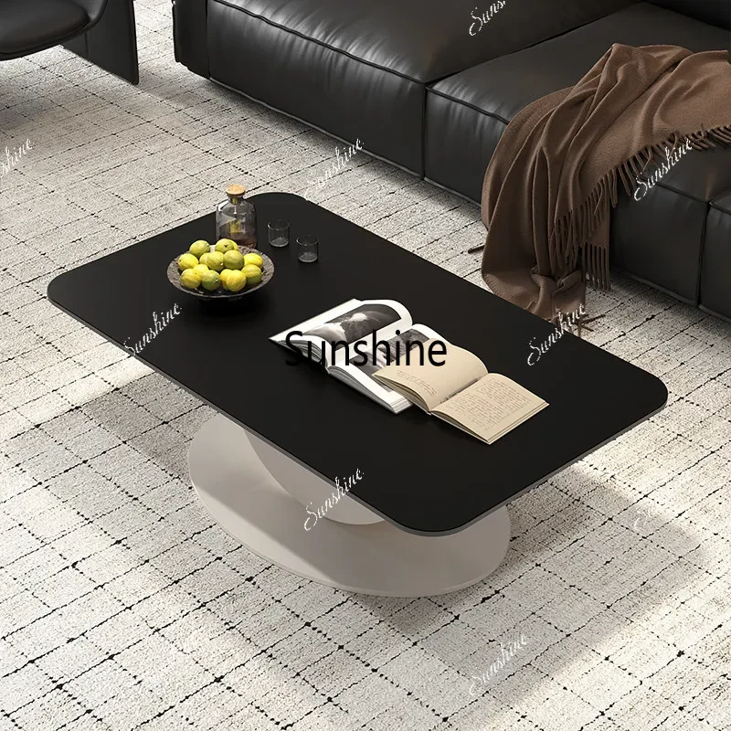 YModern simple rock slab coffee table, living room oval small apartment, high-end sense of home, countertop
