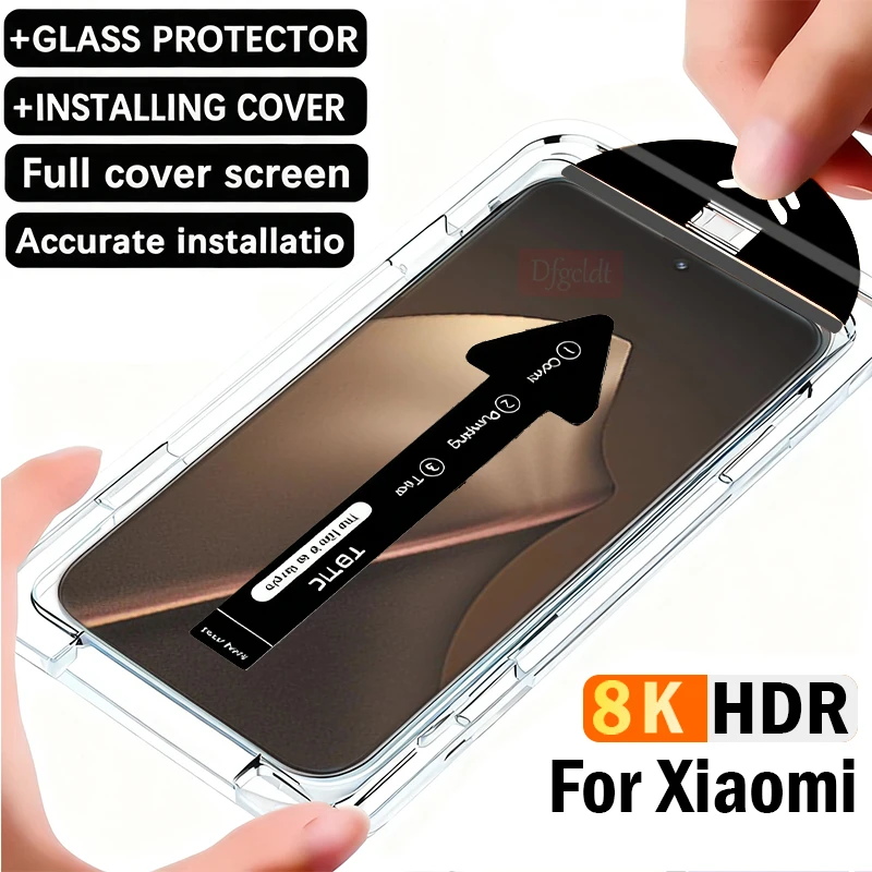 

8K Dust Free Installation Tempered Glass for Xiaomi 15T 14T 13T 12T 11T Pro Black Shark 5 4 Oleophobic Coating Screen Protector