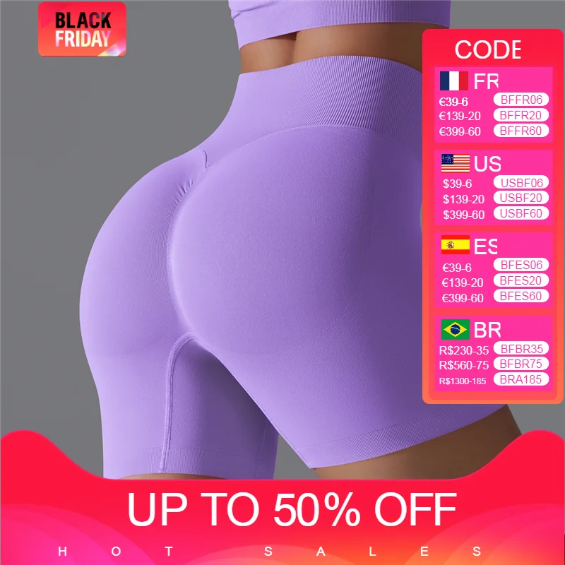 

Women's High Waist Ribbed Fitness Shorts Seamless Summer Yoga Workout Tights Slimming Trainning Short Leggings Gym Shorts 2024