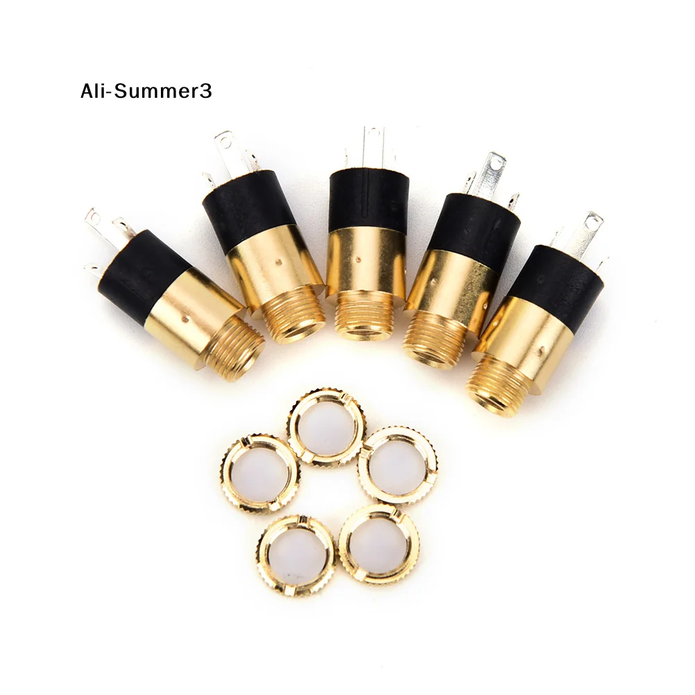 【YYS3】5Pcs Gold Silver Color PJ392 3.5mm Stereo Female Sockect Jack 3.5 Audio Headphone Connector gold