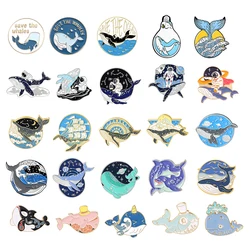 Whale Brooch Marine Animal Brooch Save Ocean Save Whale Enamel Clothing Accessories Backpack Brooch Badge Lapel Pins