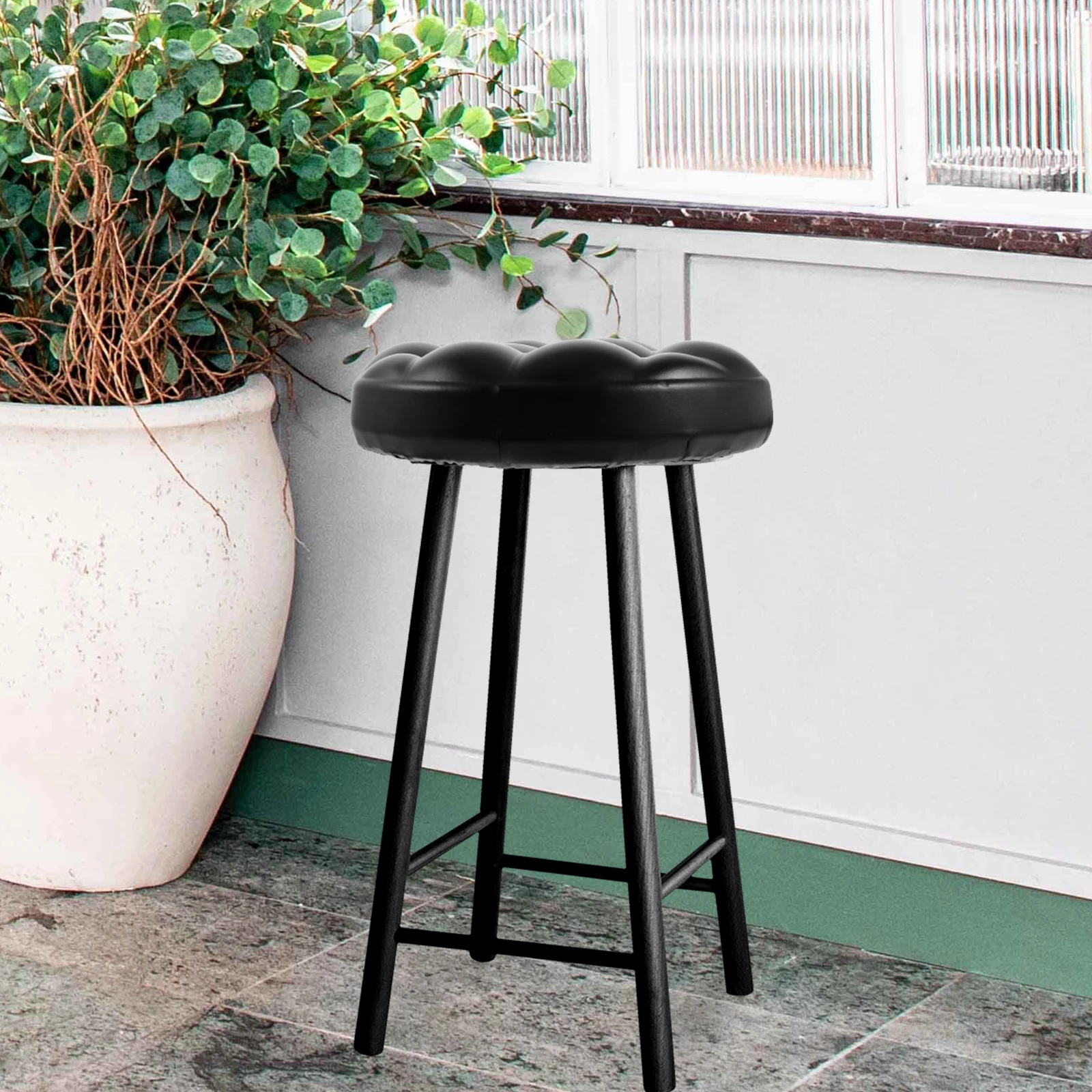 

Comfortable Round Stool Seat Padded PU Cushion Replacement for Bar Chairs Dining Kitchen Island Stools Surface