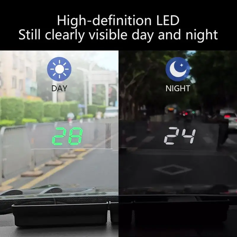 Автомобильный универсальный HUD проекционный дисплей цифровой спидометр проектор KM/H MPH большой шрифт измеритель скорости дисплей авто электронная часть