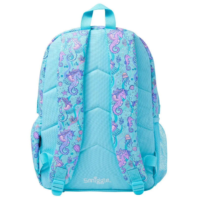 Australia Smiggle original hot-selling children's schoolbag girl new sky blue seahorse high-quality cute schoolbag 16 inches