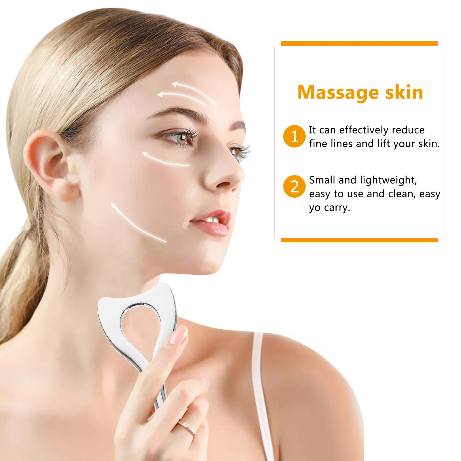 

Eye Cream Applicator Double-Ended Eye Massage Stick Metal Portable Facial Massager Tool Skincare Tool Face Massager Sticks