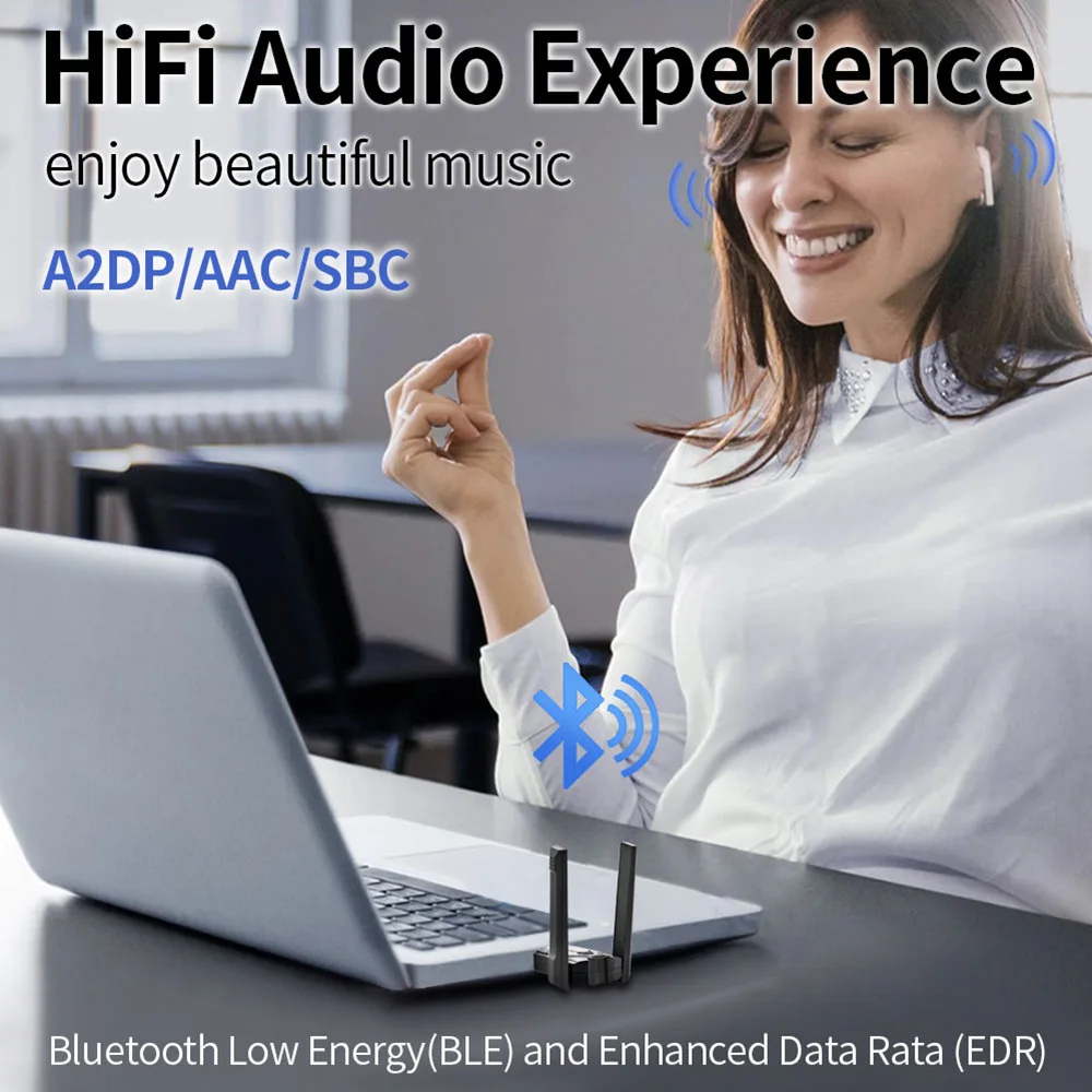 USB Bluetooth 6.0 5.4 адаптер 200 м Bluetooth ключ для ПК беспроводная мышь клавиатура музыкальный аудиоприемник передатчик