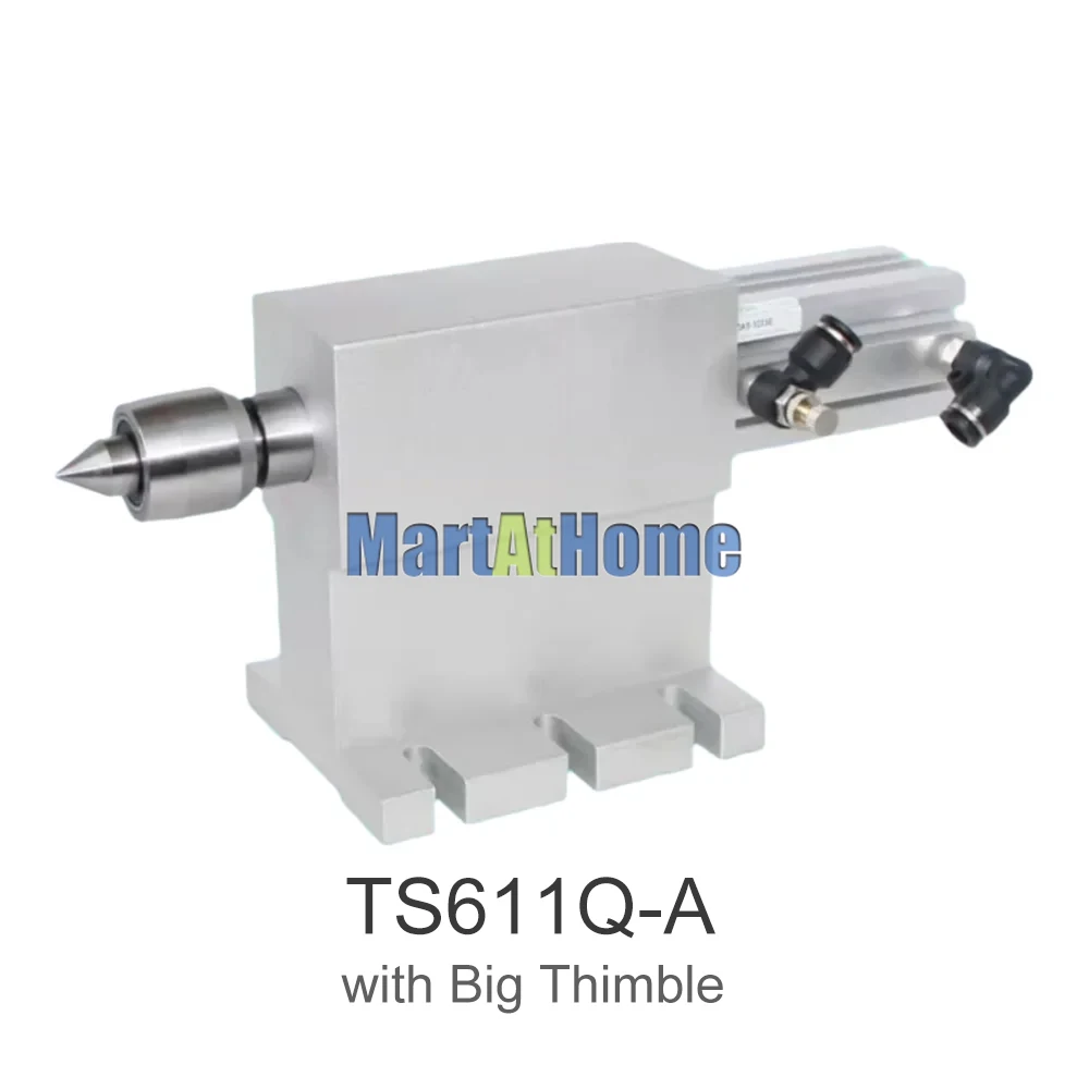 ARGEDO TS611Q Pneumatic CNC Rotary Indexer Tailstock with Thimble Center Height 100MM for CNC Rotary Table, Mill, Lathe