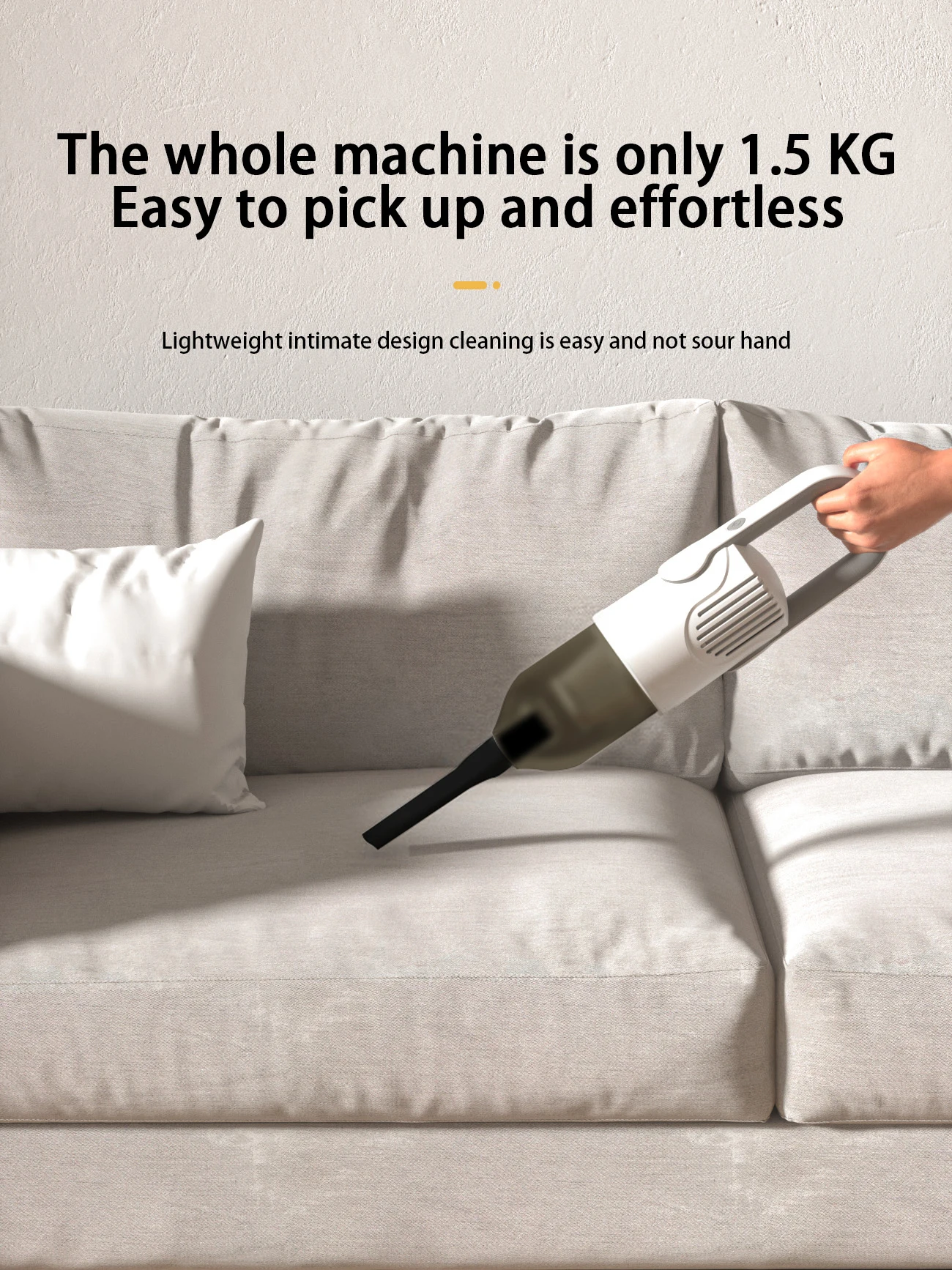 The wired in-line convenient large suction and high power vacuum cleaner is suitable for home and office use