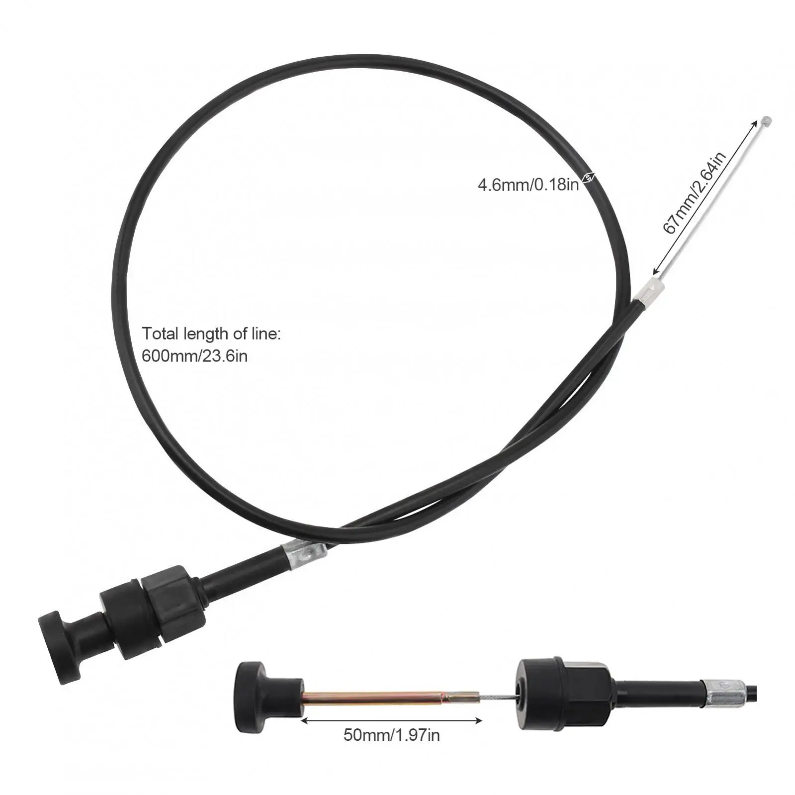 Carburador de aleación de aluminio de 76cm, Cable de acelerador, compatible con Yamaha PW80 1981 Pit Dirt MotorBike