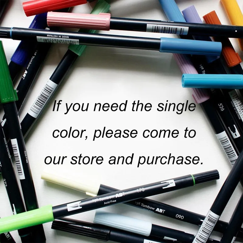 Tombow ABT Dual Brush Pen Art Markers Calligraphy Drawing Pen Set Bright Blendable Brush Fine Tip Watercolor Lettering Supplies