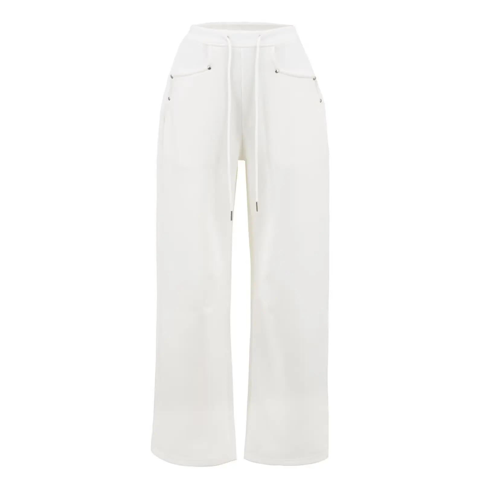 กางเกงวอร์มทรงหลวมเอวต่ำสไตล์อเมริกันย้อนยุคสำหรับผู้หญิง ใส่ได้หลายโอกาสในฤดูใบไม้ร่วง ทรงหลวมแบบกางเกงบานาน่า สไตล์ลำลอง