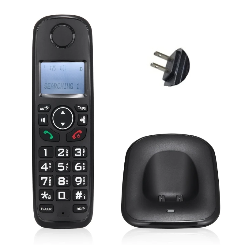 Cordless Landline Fixed Telephone Home Desk Phone with Caller Identification Sound Noise Reduction Telephones D1001