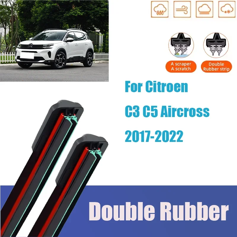 

For Citroen C3 C5 Aircross Front Windshield Wiper General Motors Multifunctional Double Rubber Car Accessories 20-22