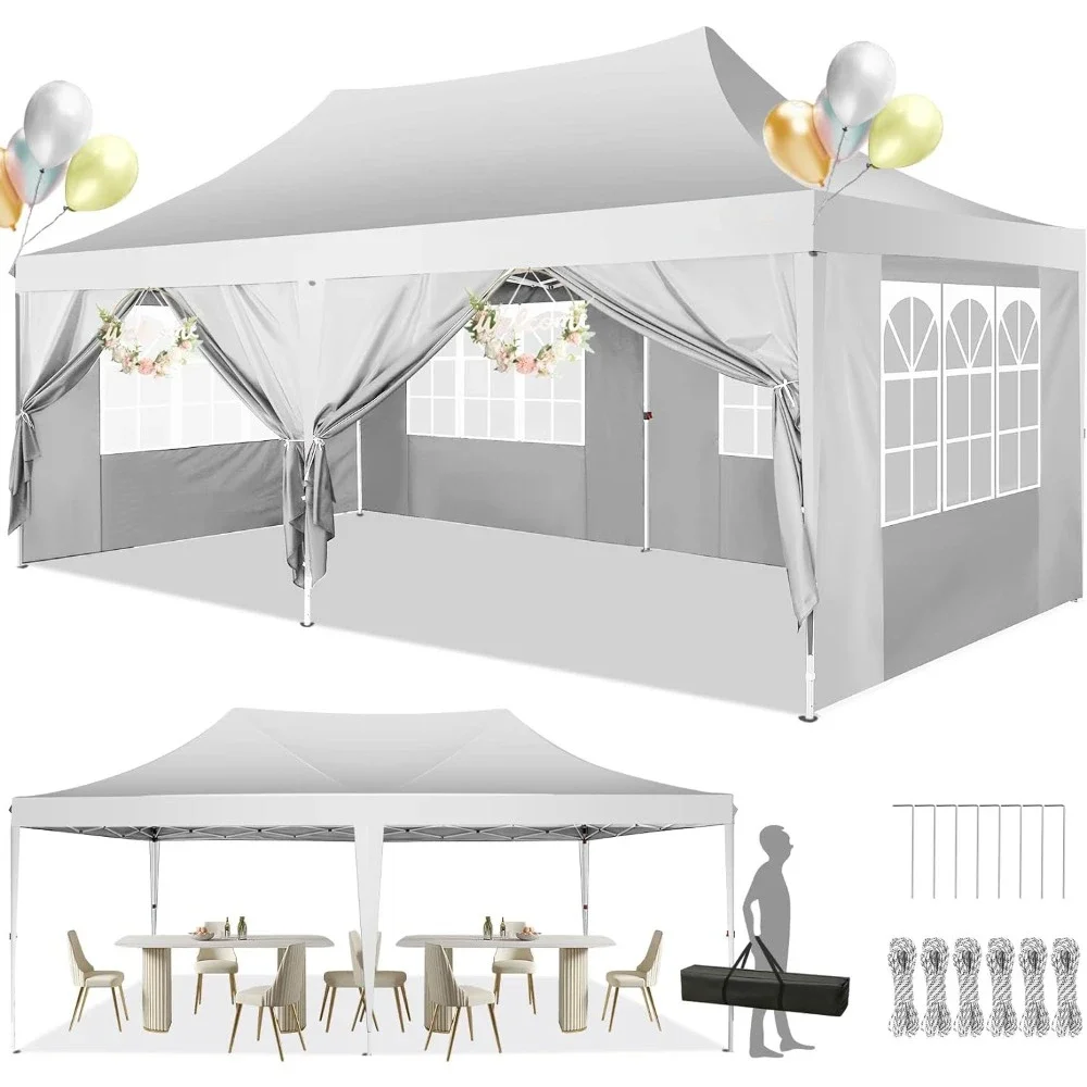 Gazebo Wedding Party Tent Outdoor Canopy UV50+ W, 3 Adjustable Heights, with Carry Bag,aterproof Canopy Tent Outdoor