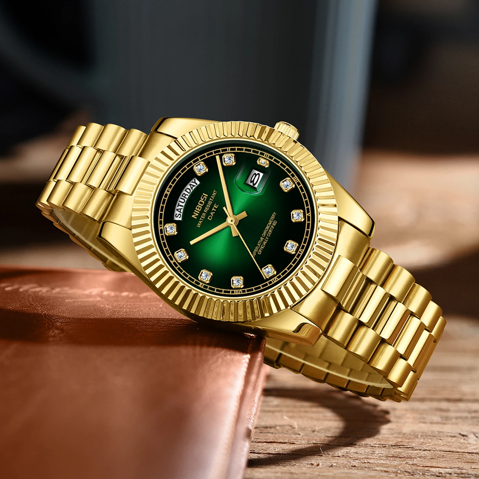 Nibosi-ساعة يد رجالية فاخرة ، مقاومة للماء ، مضيئة ، فولاذ مقاوم للصدأ ، كاجوال ، كوارتز ، للرجال