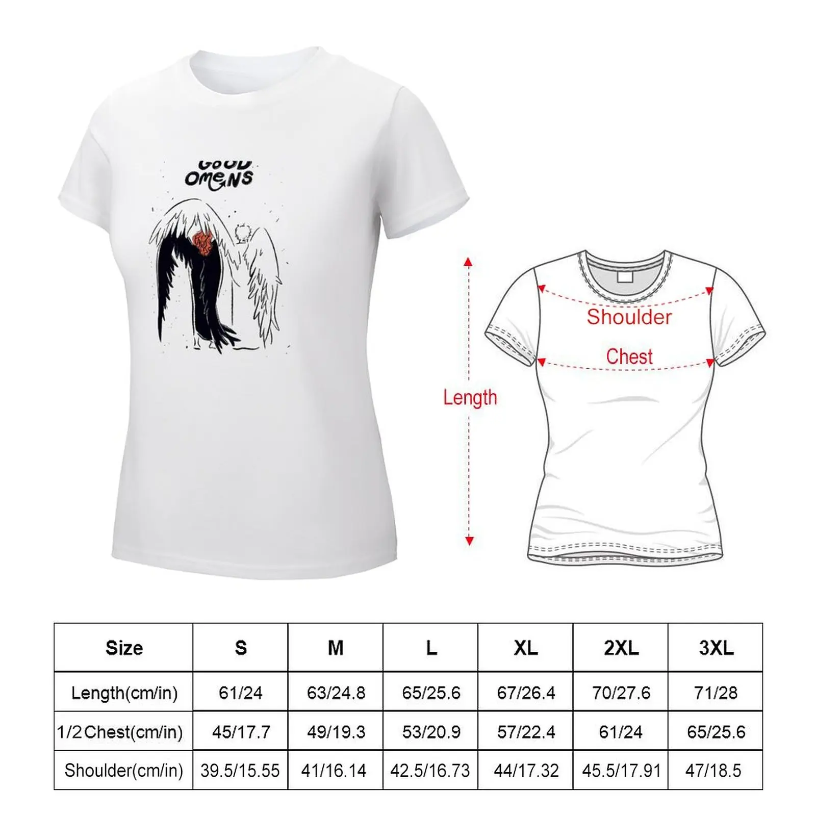 Angel and Demon T-shirt kawaii clothes female graphics Woman clothing